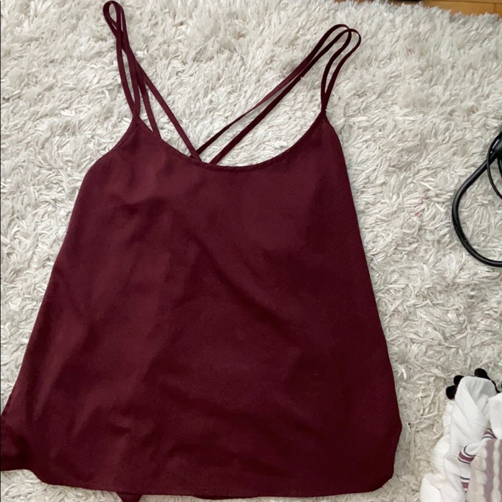 burgundy abercrombie and fitch tank